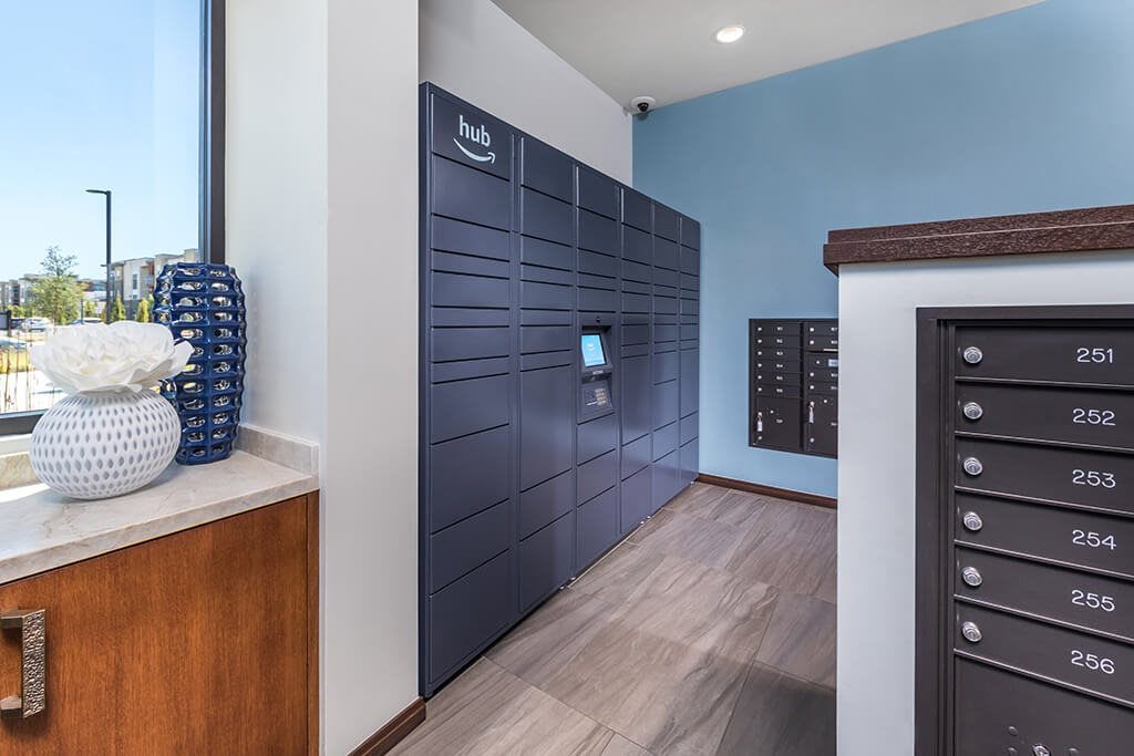 Amazon package lockers at The Braydon Apartments in Napa CA
